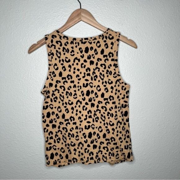 J. Crew orange leopard print twist front sleeveless cotton cropped shirt size xs - Picture 9 of 11